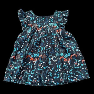 Jacadi Paris Girls size 10 Blue Floral Flutter Sleeve Babydoll Top Designer